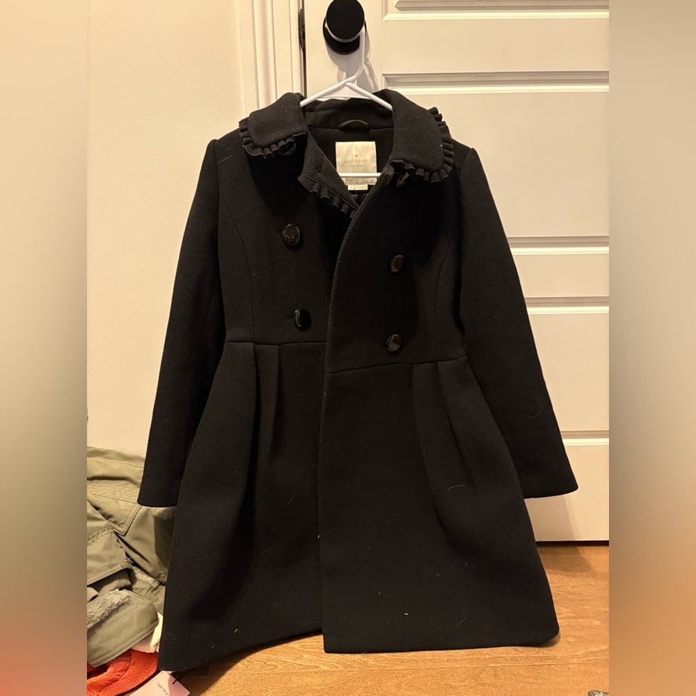 Kate Spade black coat with bow